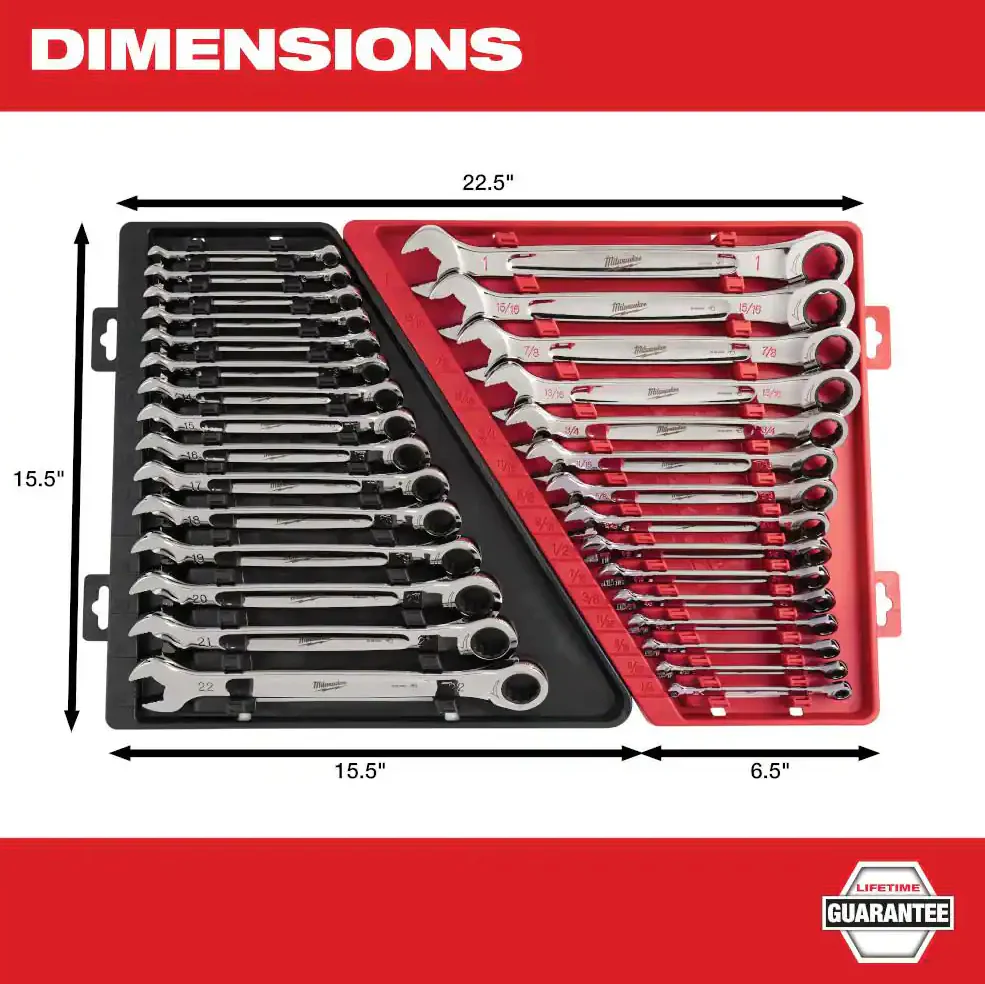 Milwaukee 48-22-9416 - 15pc Ratcheting Combination Wrench Set - SAE - Image 4
