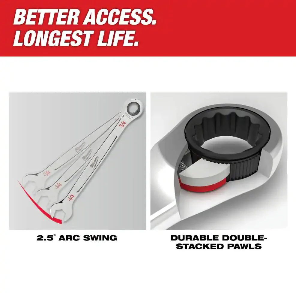 Milwaukee 48-22-9416 - 15pc Ratcheting Combination Wrench Set - SAE - Image 5