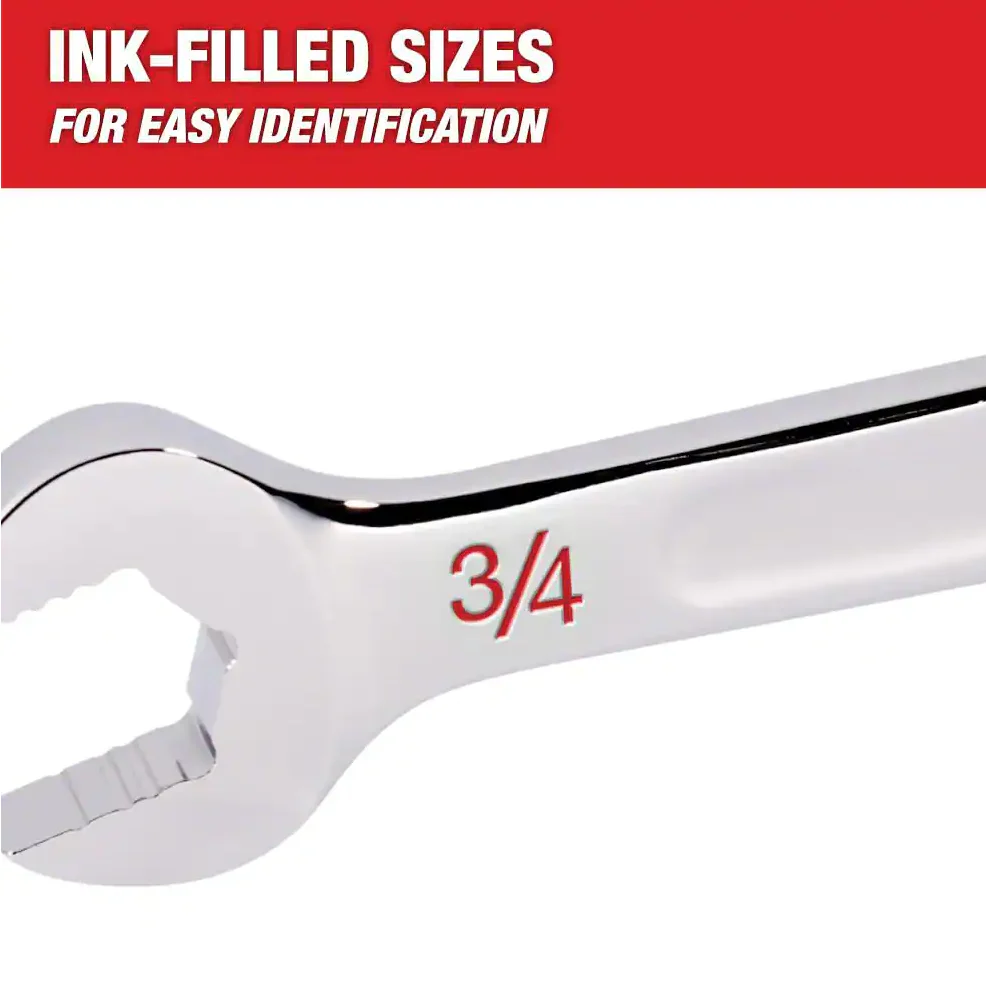 Milwaukee 48-22-9416 - 15pc Ratcheting Combination Wrench Set - SAE - Image 7