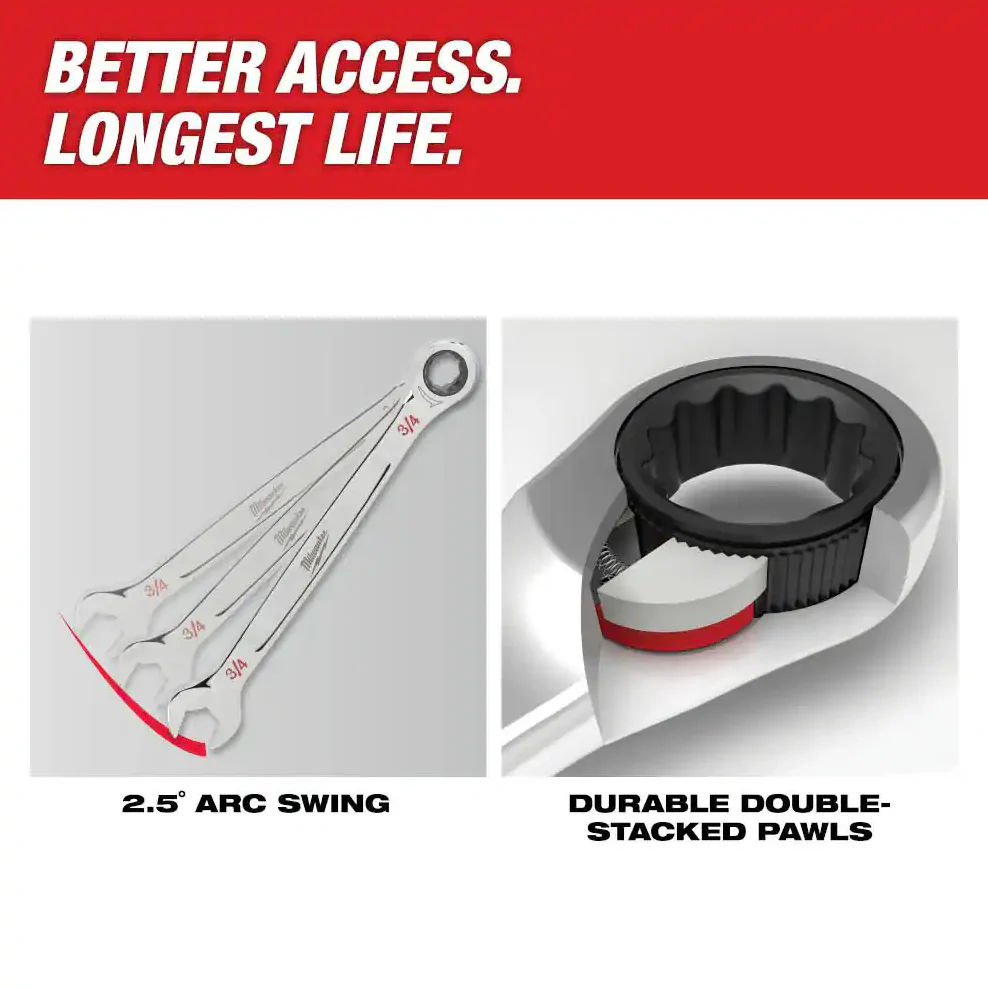 Milwaukee 48-22-9516 - 15pc Ratcheting Combination Wrench Set - Metric - Image 5