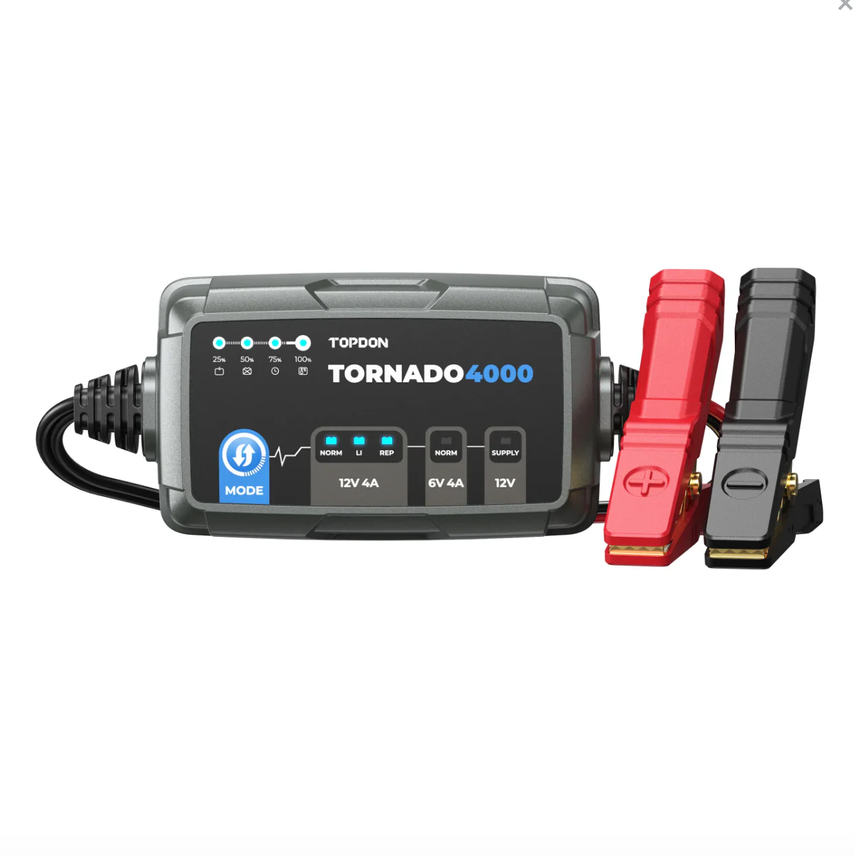 TOPDON TORNADO4000 All-In-One Battery Charger 6-120Ah - Image 4